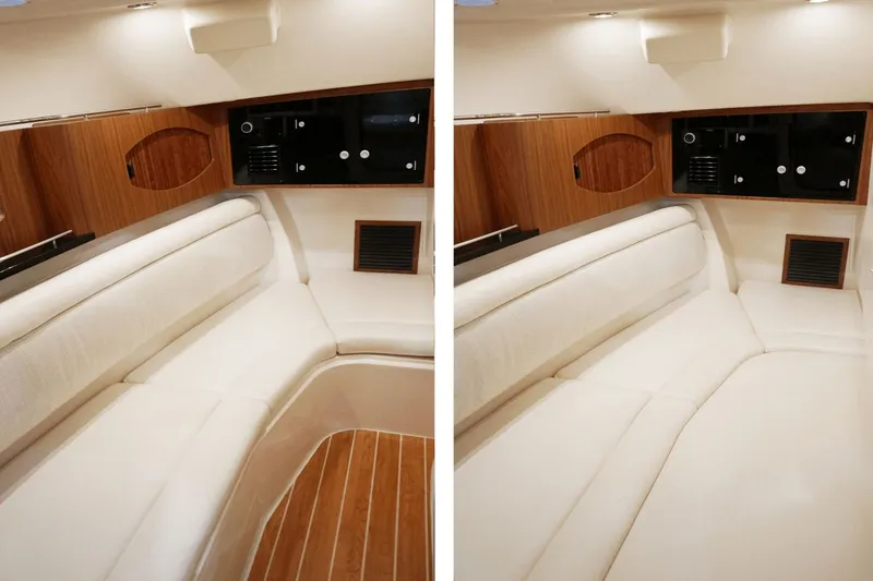 Slide: The Image of Grady-White Freedom 325 2026 featuring modern onboard kitchen. - 9