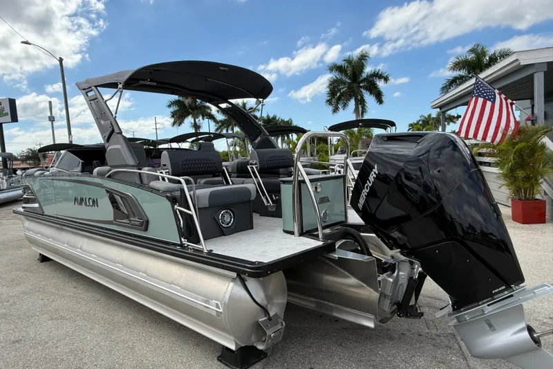 Slide: The Image of 2026 Avalon 2585 Excalibur LTD pontoon boat with Mercury 400hp V-10 Verado engine. - 8