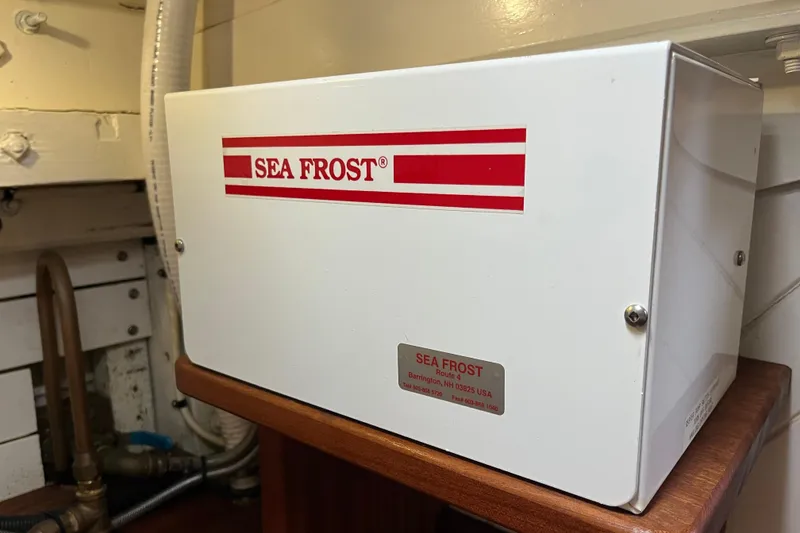 Slide: The Image of Sea Frost refrigeration unit on 1947 Murray Peterson Schooner. - 78