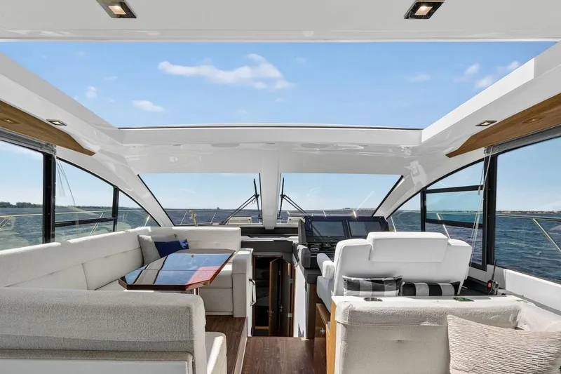 Slide: The Image of Luxurious interior of 2020 Cruisers Yachts 50 Cantius with ocean view. - 21