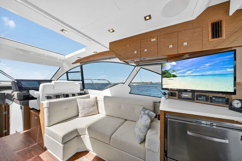 Slide: The Image of Luxurious interior of 2020 Cruisers Yachts 50 Cantius with modern amenities and scenic view. - 22