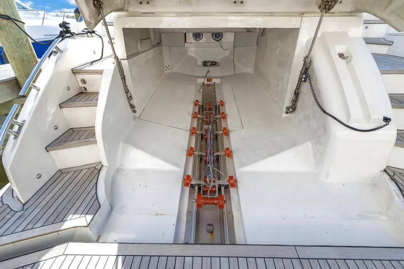 Slide: The Image of 2013 Princess V57 yacht interior with sleek design and modern features. - 38