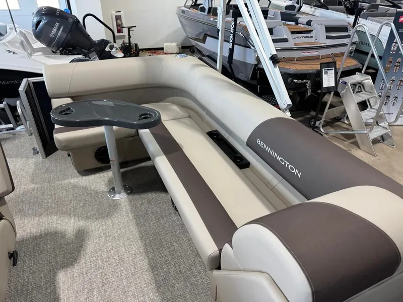 Slide: The Image of Interior of a 2026 Bennington 188SF-2F pontoon boat with seating area. - 11