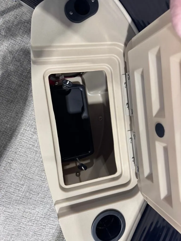 Slide: The Image of Interior of a 2026 Bennington 188SF-2F boat with storage compartment. - 6