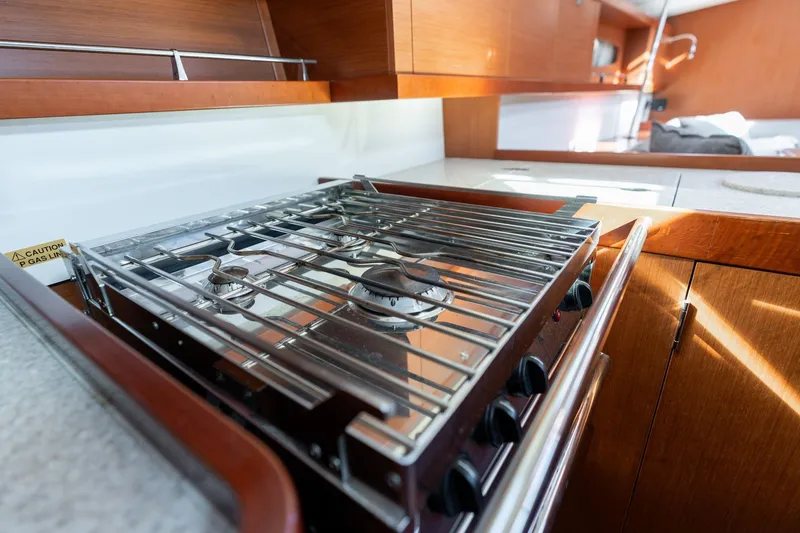 Slide: The Image of Modern kitchen stove in 2013 Beneteau Oceanis 50 yacht interior. - 33
