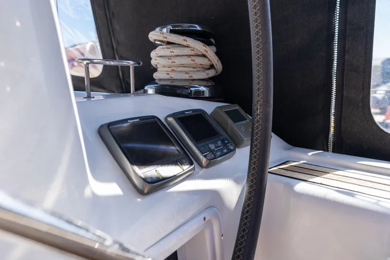 Slide: The Image of Beneteau Oceanis 50 cockpit instruments and rope, 2013 model. - 48
