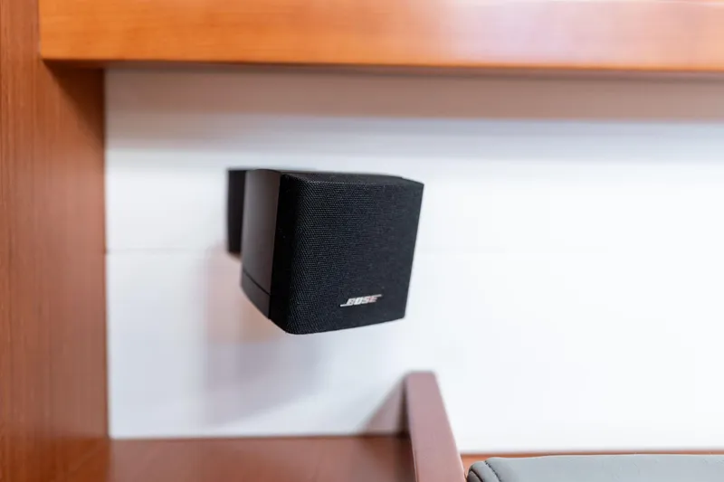 Slide: The Image of Bose speaker mounted on a Beneteau Oceanis 50 yacht, 2013 model. - 80