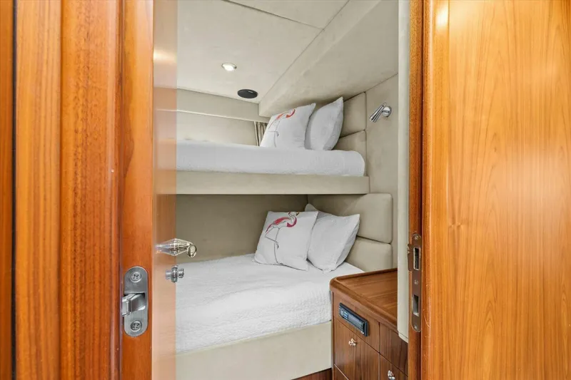 Slide: The Image of Luxurious bathroom in 2009 Sunseeker Manhattan 52 yacht with modern fixtures and elegant design. - 43