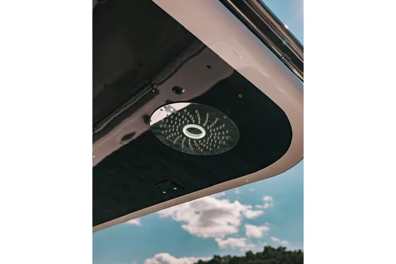 Slide: The Image of Throttle control of 2024 HCB 42 Lujo boat, showcasing advanced navigation technology. - 56