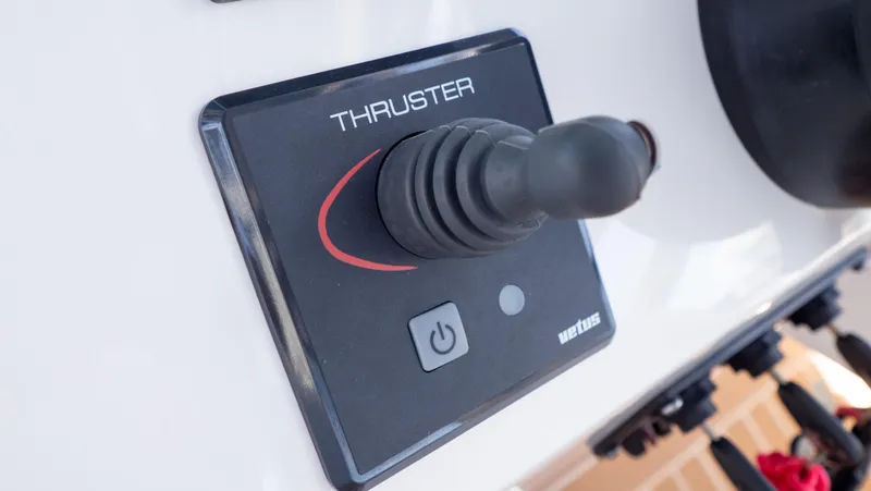 Slide: The Image of Joystick control panel on 2018 Intrepid 430 Sport Yacht. - 16