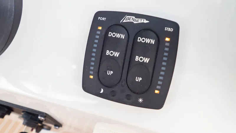 Slide: The Image of Bennett trim tab control panel on 2018 Intrepid 430 Sport Yacht. - 23