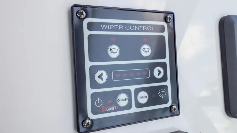 Slide: The Image of Wiper control panel on 2018 Intrepid 430 Sport Yacht, featuring buttons and indicators. - 28