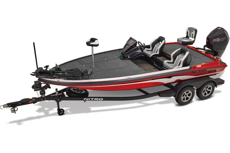 Slide: The Image of 2026 Nitro Z19 XL Pro boat at service center, front view. - 1