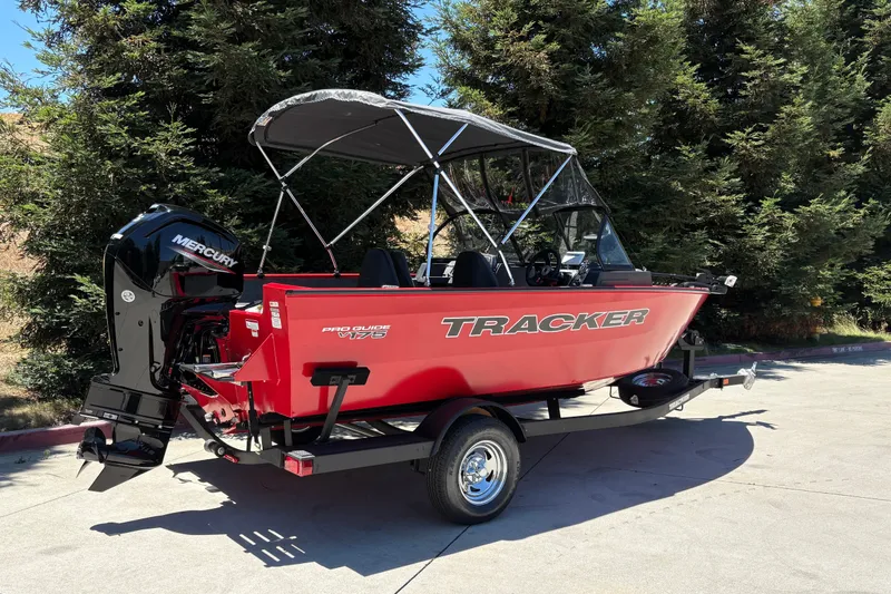 Slide: The Image of 2026 Tracker Pro Guide V-175 WT boat with Mercury engine on trailer. - 4