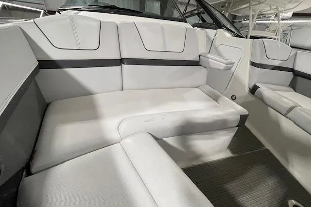 Slide: The Image of 2017 Formula 350 Crossover Bowrider interior seating with modern design and comfortable upholstery. - 29
