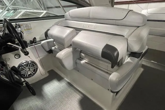 Slide: The Image of 2017 Formula 350 Crossover Bowrider interior seating with steering wheel and speaker. - 39