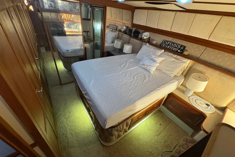 Slide: The Image of "Marine Elegance" label on 1986 Carver 42 Aft Cabin Motor Yacht. - 107