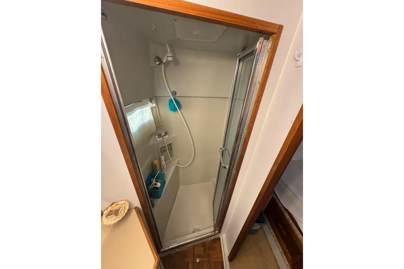 Slide: The Image of Pro Mariner 40 battery charger in 1986 Carver 42 Aft Cabin Motor Yacht. - 111