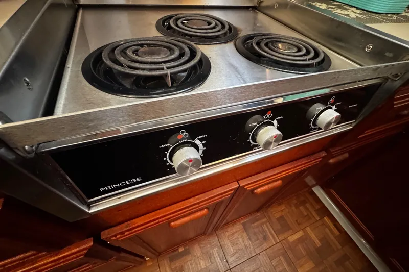 Slide: The Image of Cozy bedroom in 1986 Carver 42 Aft Cabin Motor Yacht with nautical decor. v berth cabin - 79