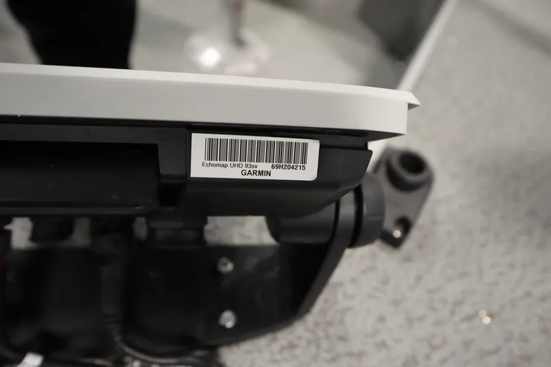 Slide: The Image of Garmin Echomap UHD 93sv device on 2024 Starcraft Patriot 14 TL boat. - 27