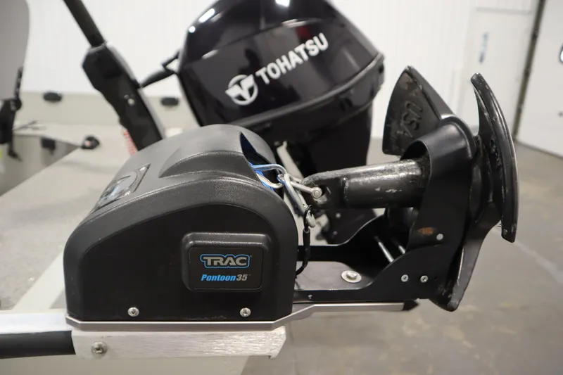 Slide: The Image of 2024 Starcraft Patriot 14 TL with Tohatsu motor and TRAC Pontoon 35 anchor winch. - 32