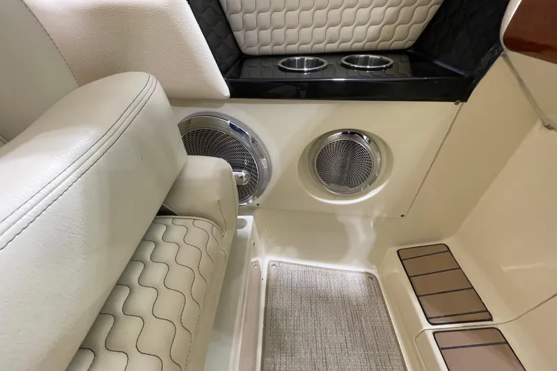 Slide: The Image of 2026 Chris-Craft Launch 31 GT interior with cup holders and speakers. - 22