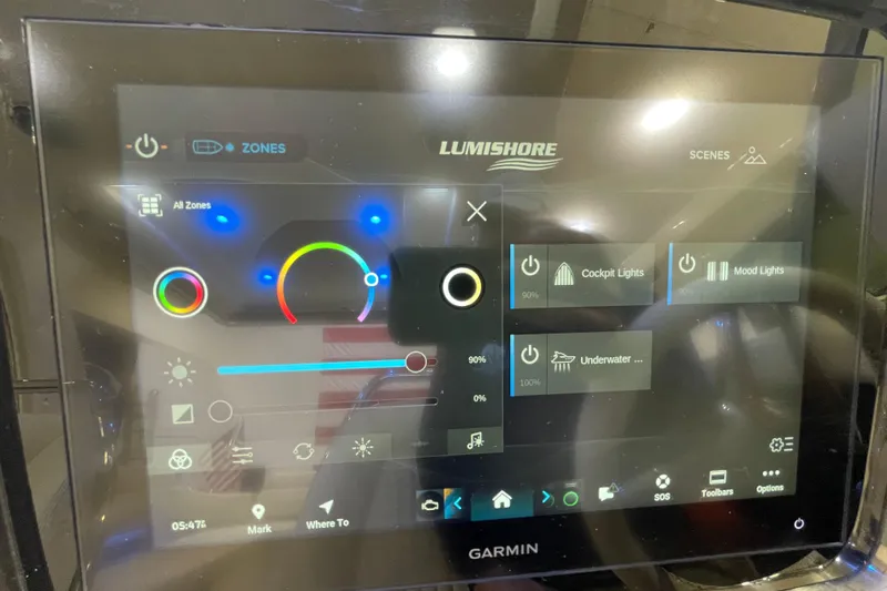 Slide: The Image of Touchscreen control panel for 2026 Chris-Craft Launch 31 GT boat lighting system. - 39