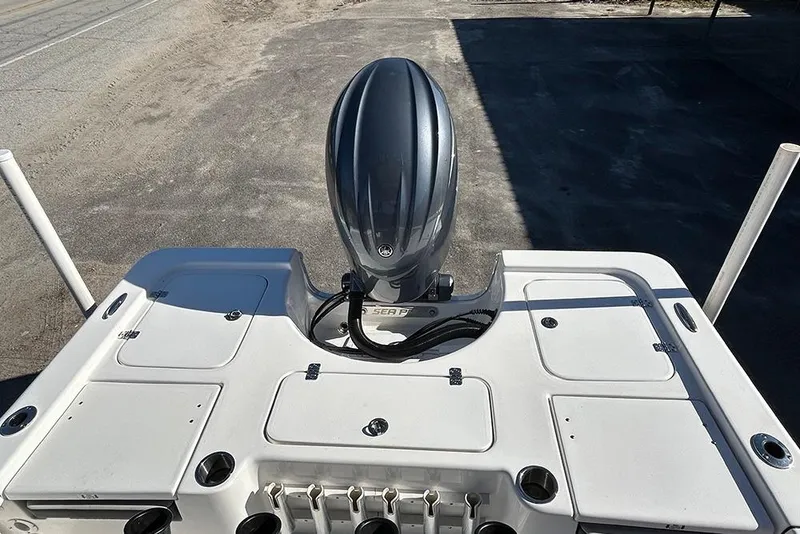 Slide: The Image of 2026 Sea Pro 210 Bay boat with outboard motor, viewed from above. - 41