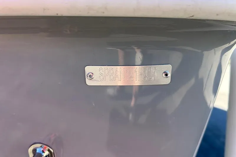 Slide: The Image of 2026 Sea Pro 210 Bay boat identification plate with serial number. - 52