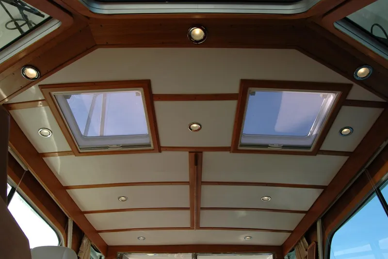 Slide: The Image of Ceiling view of 2019 Sabre 38 Salon Express with skylights and recessed lighting. - 75