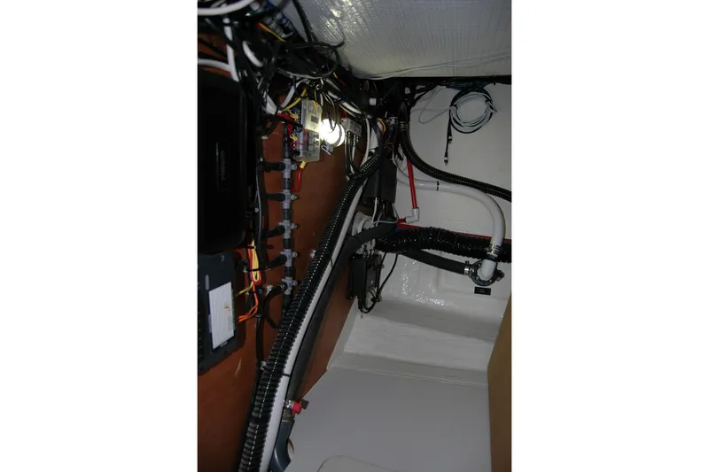 Slide: The Image of Engine room wiring and components of 2019 Sabre 38 Salon Express yacht. - 84