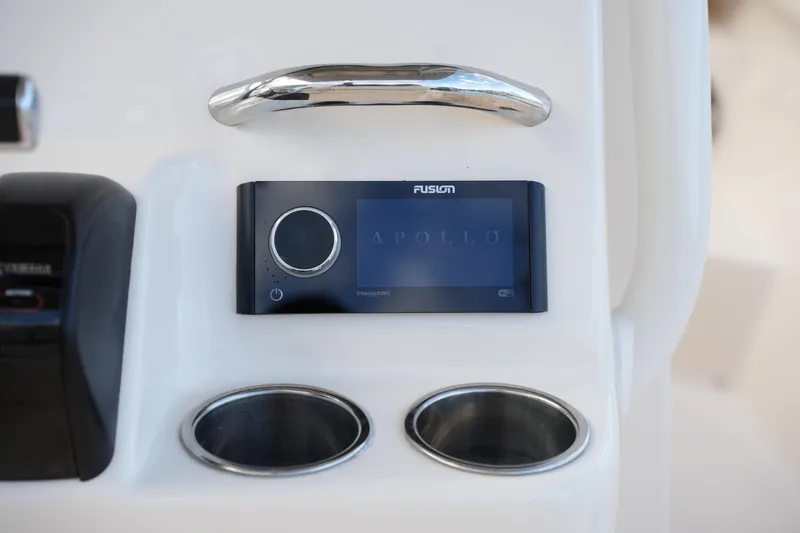 Slide: The Image of Fusion Apollo stereo system on 2020 Grady-White Fisherman 236 boat console. - 26