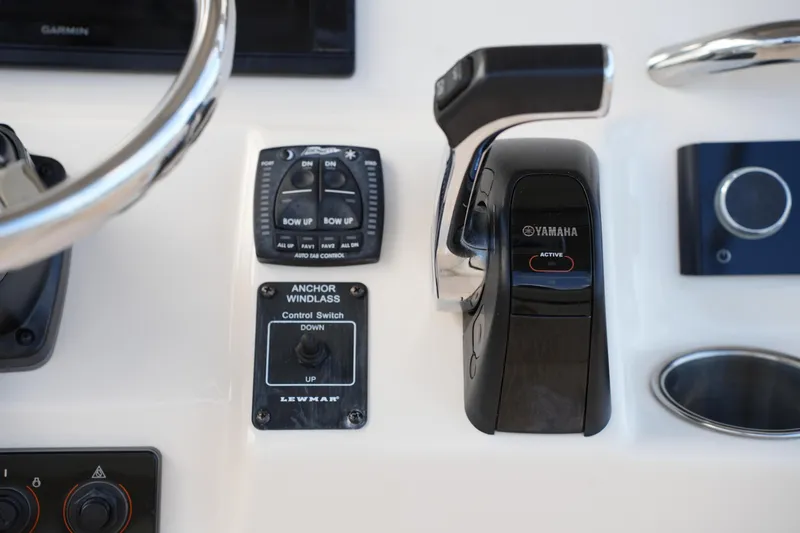 Slide: The Image of Control panel of 2020 Grady-White Fisherman 236 boat with Yamaha throttle. - 27