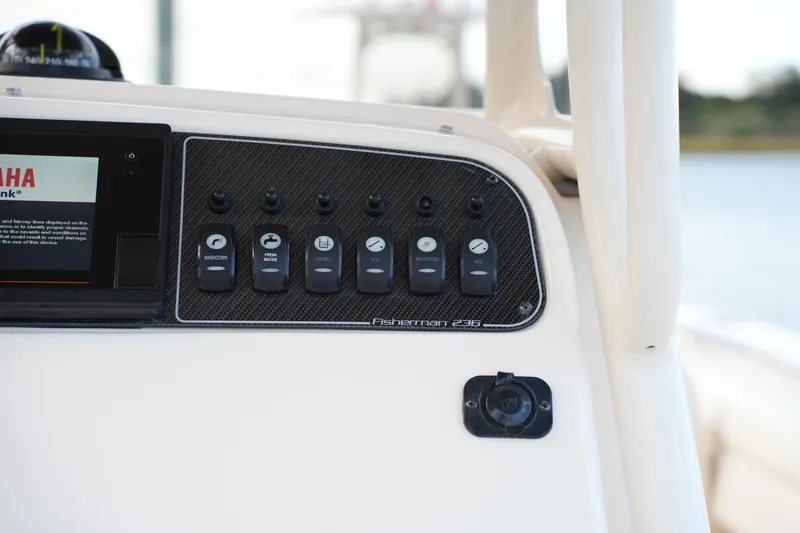 Slide: The Image of Control panel of 2020 Grady-White Fisherman 236 boat with Yamaha display. - 29
