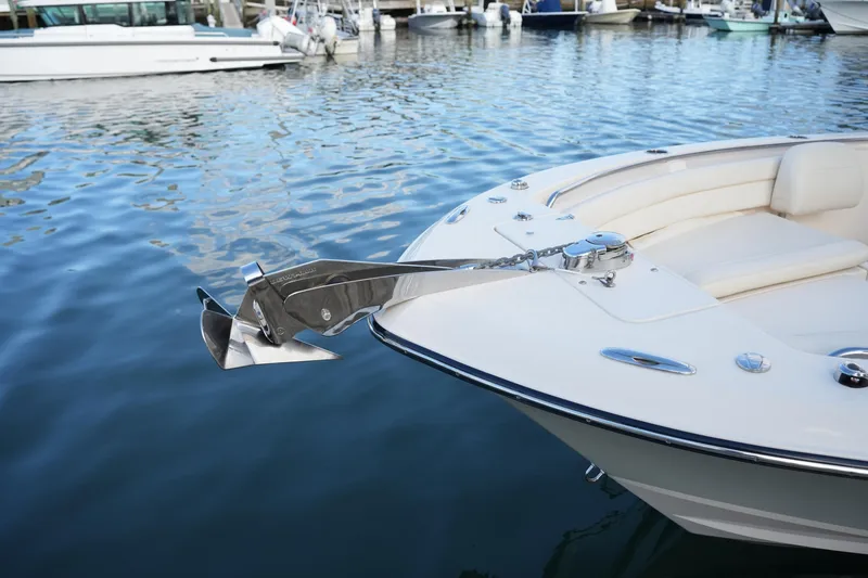 Slide: The Image of 2020 Grady-White Fisherman 236 boat with anchor in marina setting. - 42