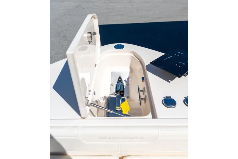 Slide: The Image of 2026 Grady-White 281 Coastal Explorer boat anchor compartment detail. - 42
