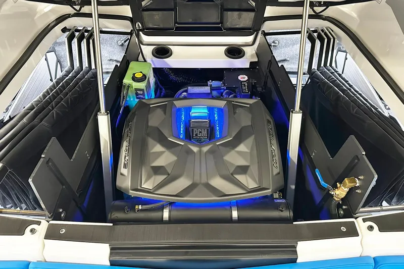 Slide: The Image of Engine compartment of 2025 Nautique Super Air Nautique G23 Paragon, showcasing modern design and technology. - 14
