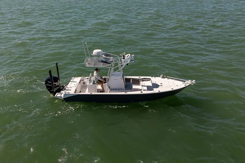 Slide: The Image of Bonefish, Bonefish Skiff, Carolina Skiff, Contender, Yellowfin, SeaVee, Regulator, Bay Boat, Power Pole, Mercury, REV Yacht Sales - 14