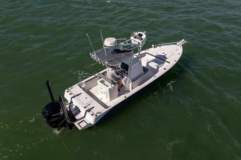 Slide: The Image of Bonefish, Bonefish Skiff, Carolina Skiff, Contender, Yellowfin, SeaVee, Regulator, Bay Boat, Power Pole, Mercury, REV Yacht Sales - 16