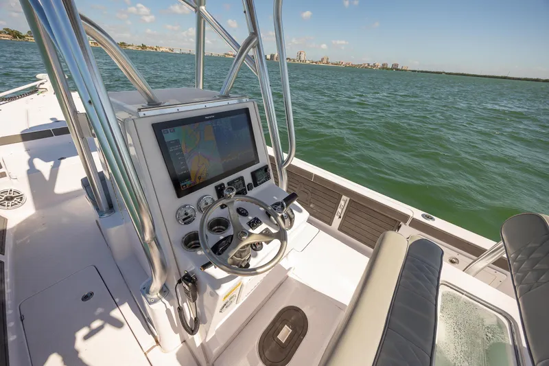 Slide: The Image of Bonefish, Bonefish Skiff, Carolina Skiff, Contender, Yellowfin, SeaVee, Regulator, Bay Boat, Power Pole, Mercury, REV Yacht Sales - 19