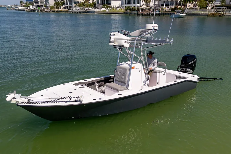 Slide: The Image of Bonefish, Bonefish Skiff, Carolina Skiff, Contender, Yellowfin, SeaVee, Regulator, Bay Boat, Power Pole, Mercury, REV Yacht Sales - 3