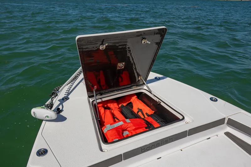 Slide: The Image of Bonefish, Bonefish Skiff, Carolina Skiff, Contender, Yellowfin, SeaVee, Regulator, Bay Boat, Power Pole, Mercury, REV Yacht Sales - 31