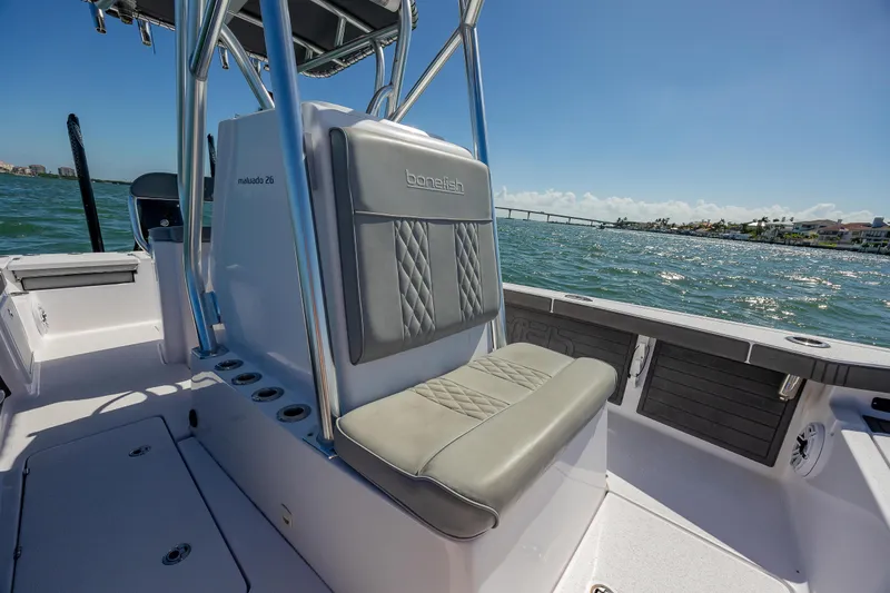 Slide: The Image of Bonefish, Bonefish Skiff, Carolina Skiff, Contender, Yellowfin, SeaVee, Regulator, Bay Boat, Power Pole, Mercury, REV Yacht Sales - 32