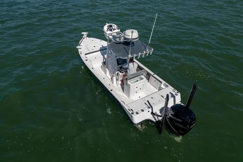 Slide: The Image of Bonefish, Bonefish Skiff, Carolina Skiff, Contender, Yellowfin, SeaVee, Regulator, Bay Boat, Power Pole, Mercury, REV Yacht Sales - 6