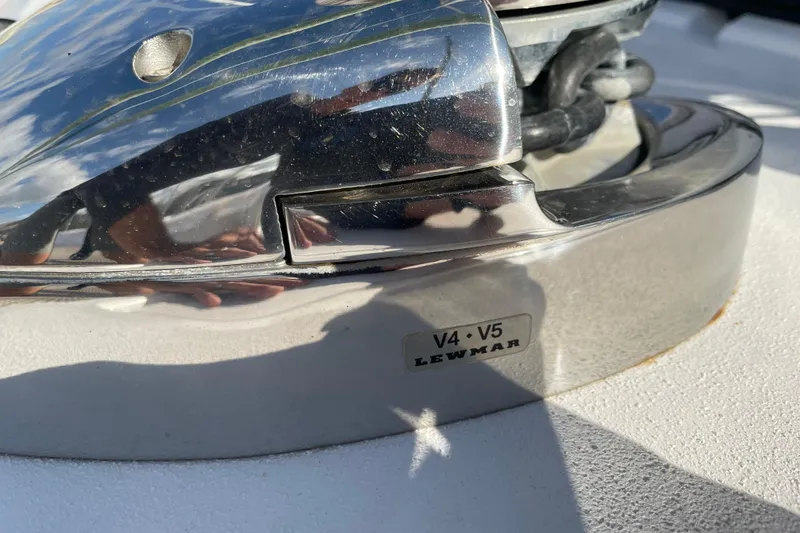 Slide: The Image of Chrome Lewmar V4/V5 windlass on 2021 Outremer 51 yacht deck. - 24