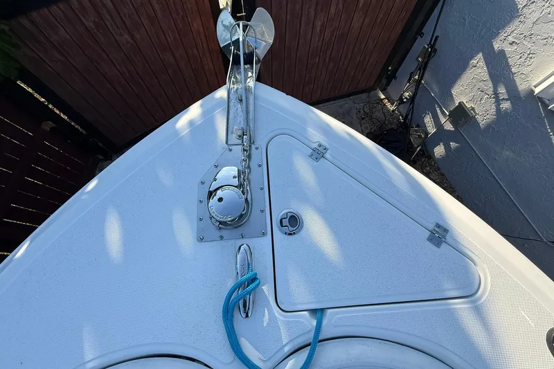 Slide: The Image of Bow of 2014 Sea Fox 256 Commander with anchor and blue rope. - 39