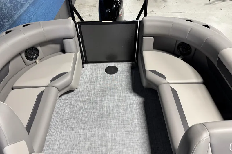 Slide: The Image of 2026 Premier 200 Sunscape RF boat interior with gray seating and modern design. - 14