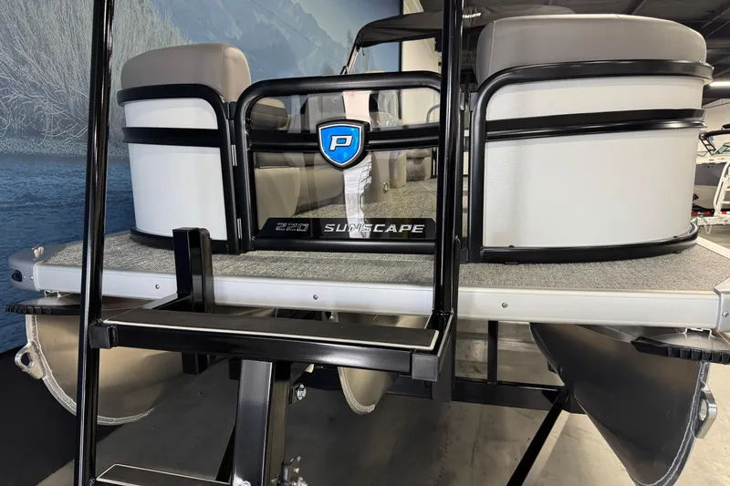 Slide: The Image of 2026 Premier 220 Sunscape RF pontoon boat with sleek design and modern features. - 6