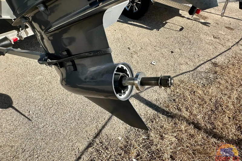 Slide: The Image of 2024 SeaArk SW20B BAY boat motor close-up on a trailer. - 7