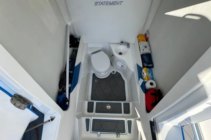 Slide: The Image of Interior of 2016 Statement 350 Open boat with toilet and storage compartments. - 7
